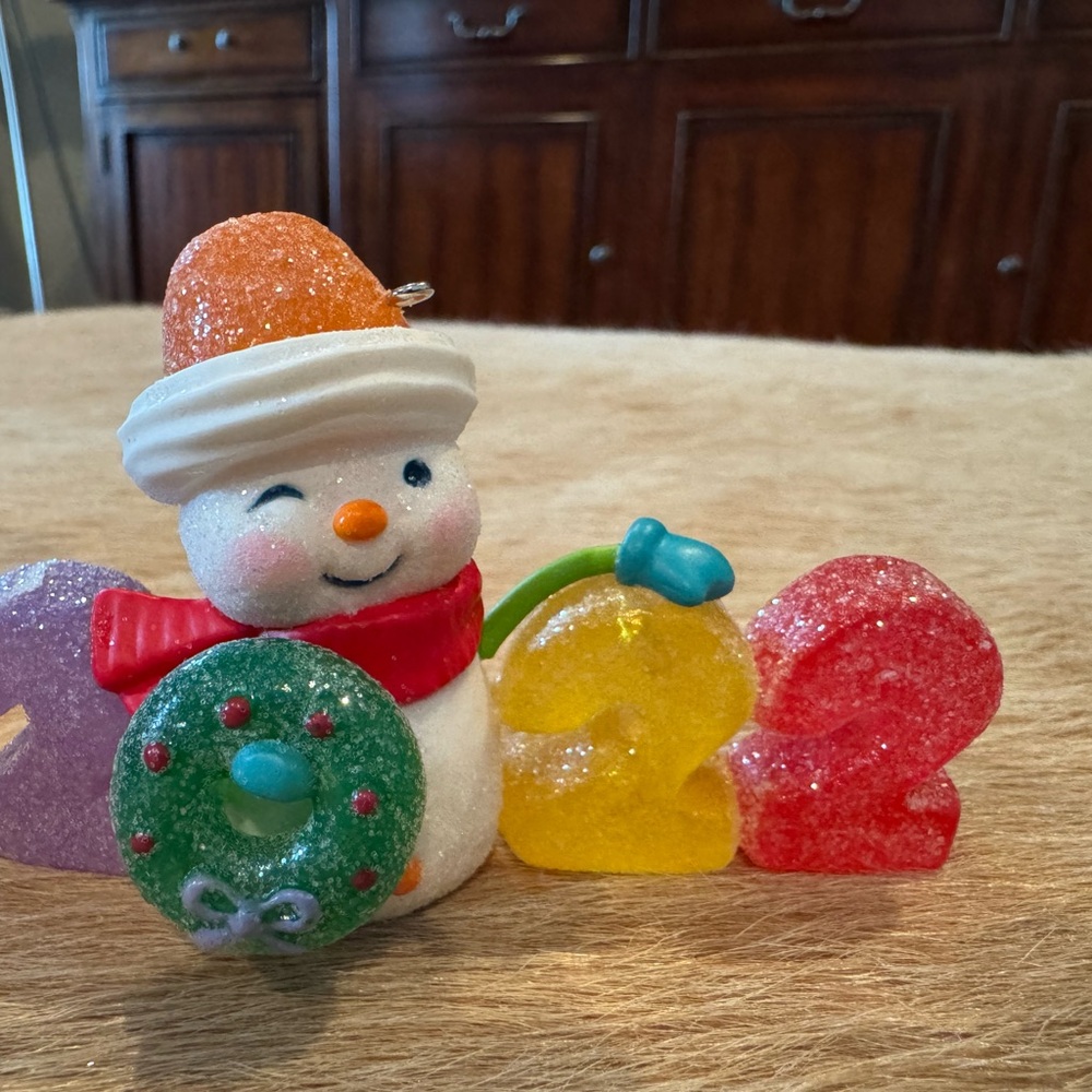 Festive Snowman 2022 Ornament - Multicolor